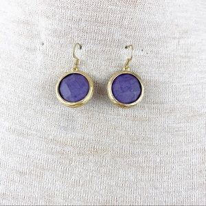 💕 Purple & Gold Faceted round circle Dangle Drop Earrings fan wear